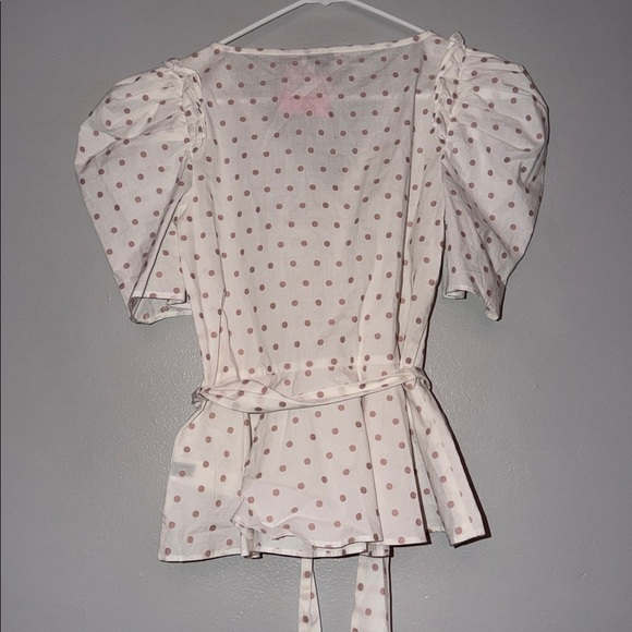 Kate Spade White and Pink Polka Dot Blouse - Picture 6 of 7